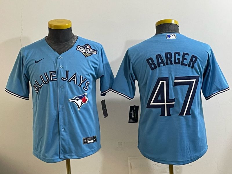 Youth 2025 Nike Toronto Blue Jays #47 Barger Light Blue Game MLB Jersey 01->youth mlb jersey->Youth Jersey